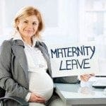A pregnant woman advocating for work-life balance and maternity leave.