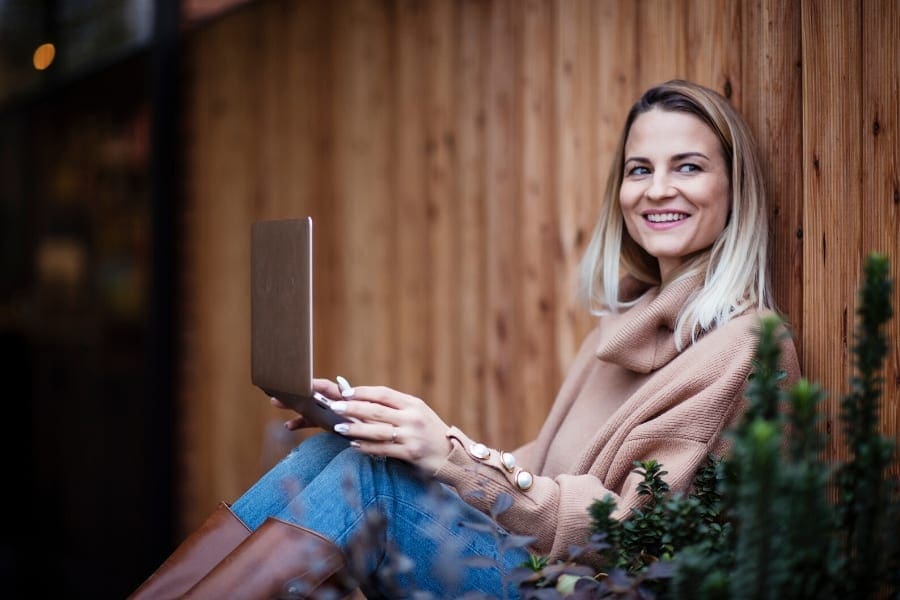 Relaxed Woman Working